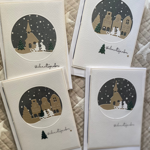 Weihnachtskarte mit passendem Umschlag