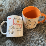 Wieder da: Mausepeter-Tasse weiß/orange (Preis incl. bruchfeste Verpackung und Versand)