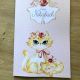 Notizbuch mit Katzenmama und Kitten