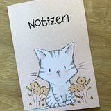 Notizbuch mit niedlichem Tigerkätzchen